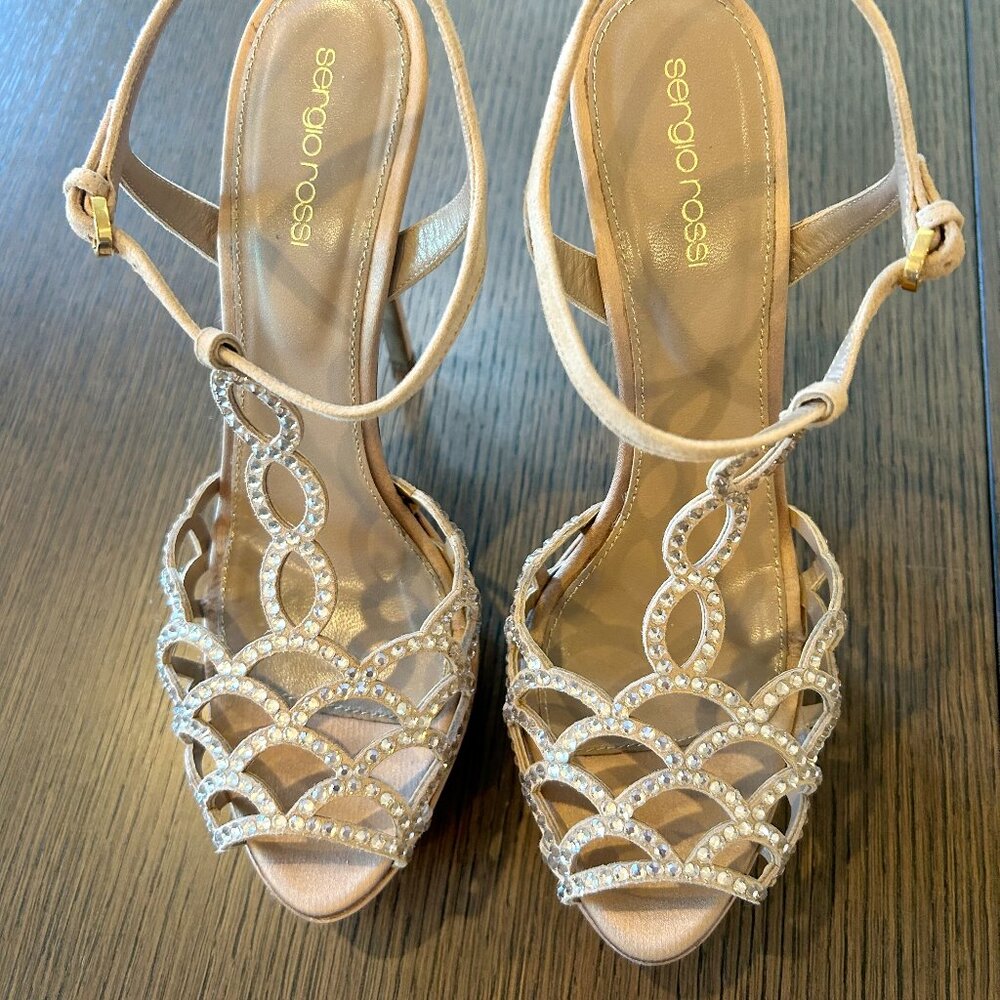 SERGIO ROSSI Rose Gold Heels - Size 39.5